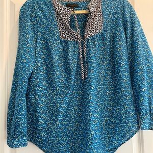J Crew Blue Floral Women's Top